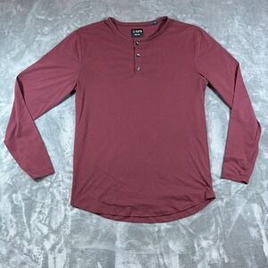 Cuts Clothing Henley Shirt Mens Medium Curve-Hem Pyca Pro Long Sleeve Stretch